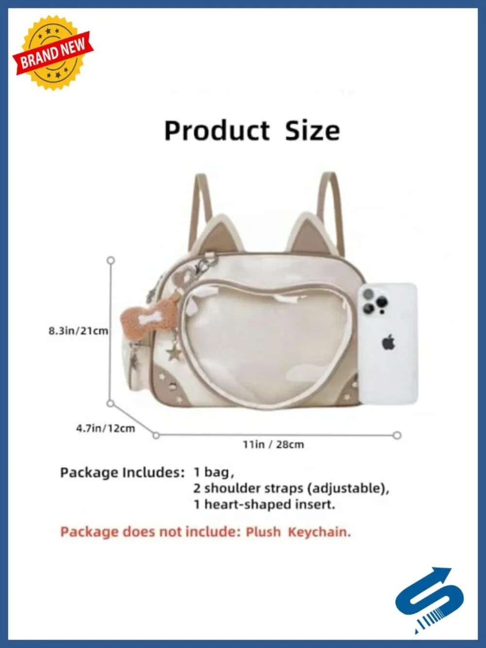 Kawaii Ita Bag Cat Pin Display Backpack Crossbody Shoulder Purse Anime Cosplay